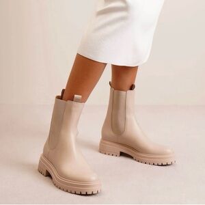 Gianvito Rossi Chester Leather Boot Women's, Calf Mousse, Size 37.5 EU, 7.5 US